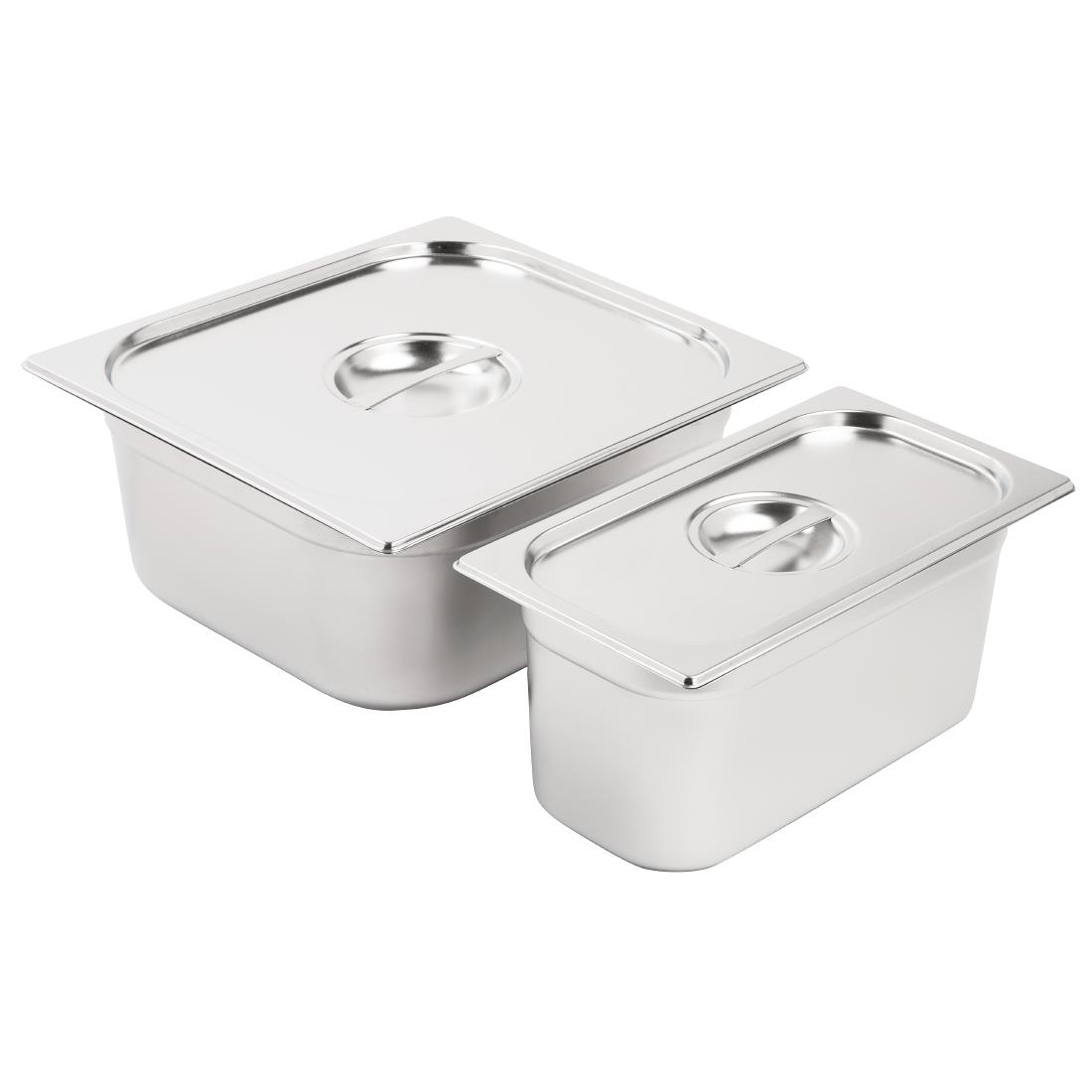 Vogue Stainless Steel Gastronorm Tray Set 1/3 And 2/3 With Lids ...